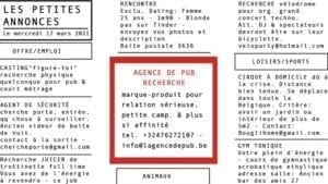 Les petites annonces de l'agence de pub !